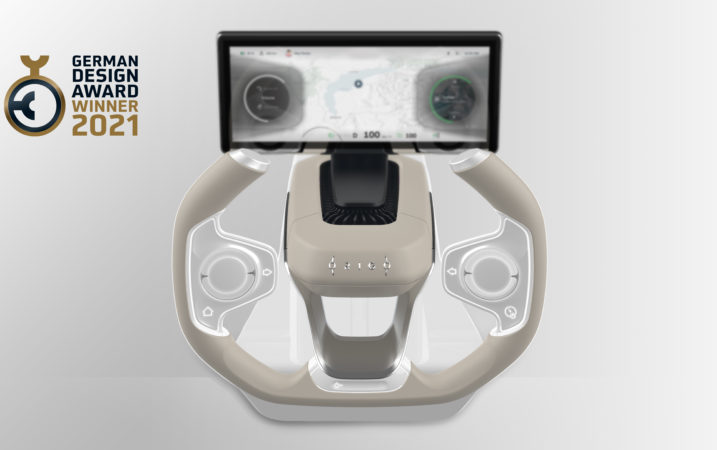The Origo Steering Wheel with flexible touch sensors from Canatu wins German Design Award for HMI
